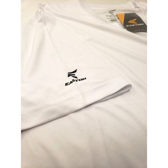 EASTON Short Sleeve Training Jersey Top Sweat Wicking Design White Adult M - Picture 2 of 5
